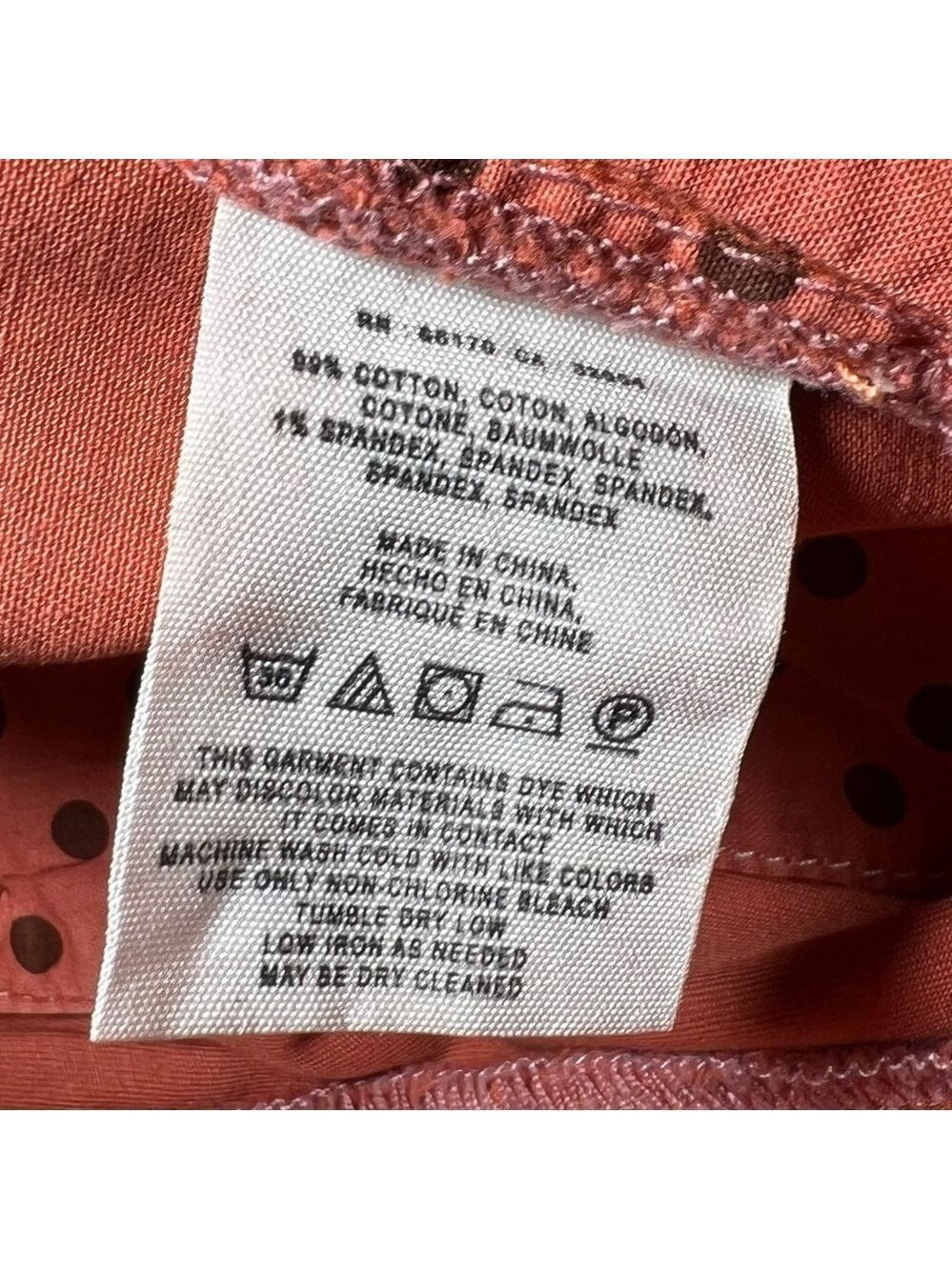 Pilcro and the Letterpress Women’s Hyphen Fit Lace Detail Chinos Coral Size 26 - Picture 5 of 7